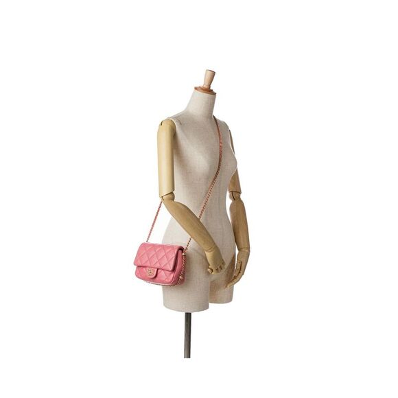 Pre Loved Chanel Classic Quilted Lambskin Crossbody Women Pink Crossbody Bags - Picture 8 of 8